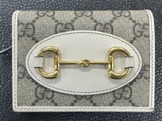 Gucci Women's Horsebit 1955 Card Leather Trimmed Card Case Wallet